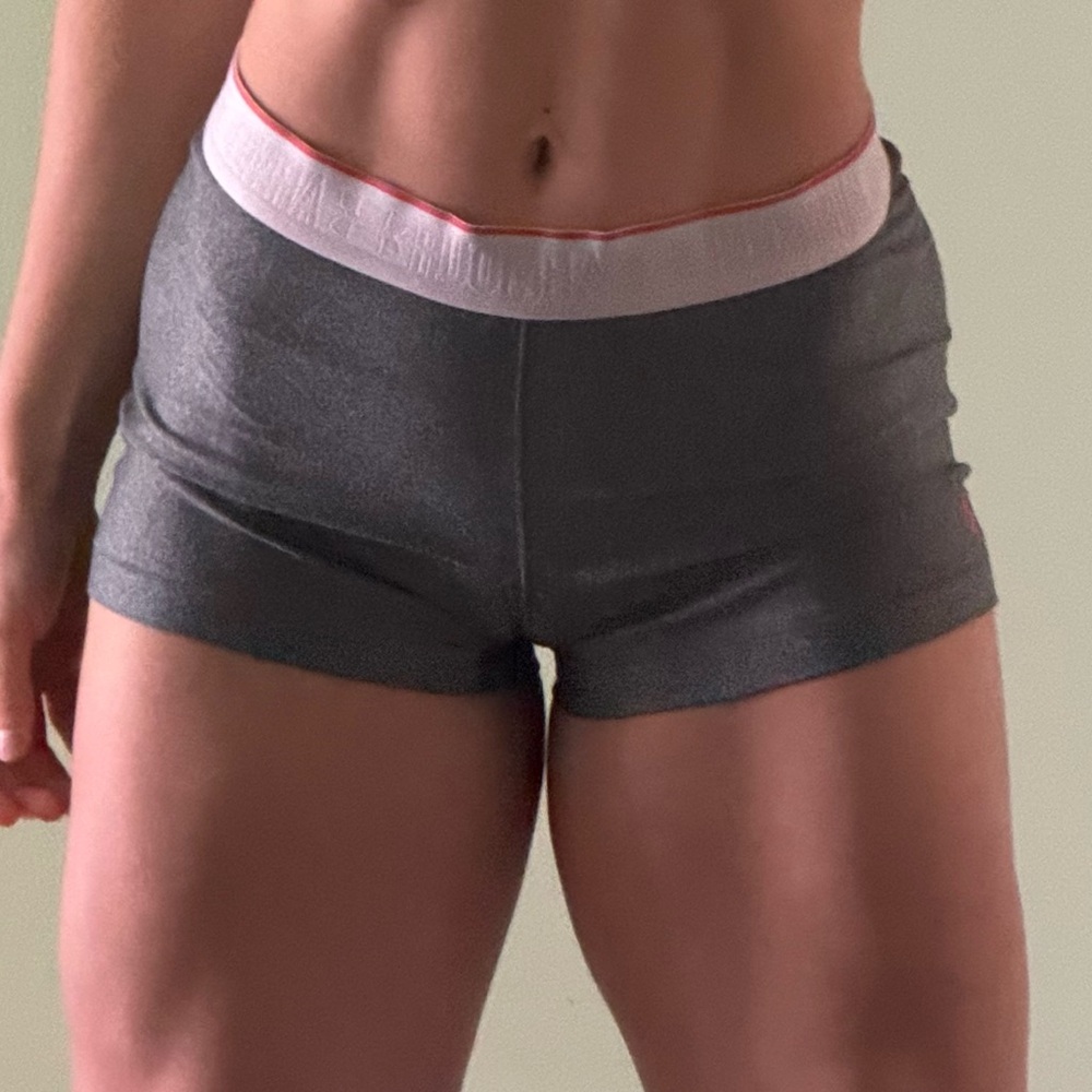 Under Armour Charcoal Shorts with Pink Waistband